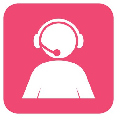 Çağrı Merkezi operatörü düz kare vektör simgesi