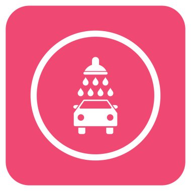 Araba duş düz kare vektör simgesi