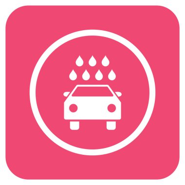 Araba duş düz kare vektör simgesi