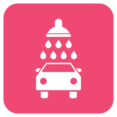 Araba duş düz kare vektör simgesi