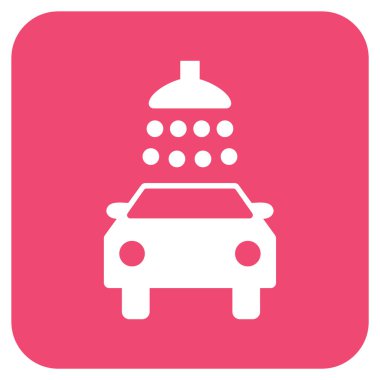 Araba duş düz kare vektör simgesi