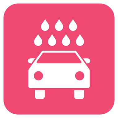 Araba duş düz kare vektör simgesi