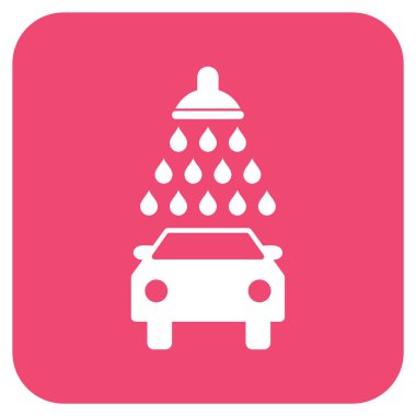 Araba duş düz kare vektör simgesi