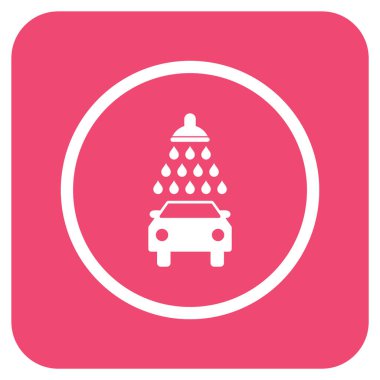 Araba duş düz kare vektör simgesi