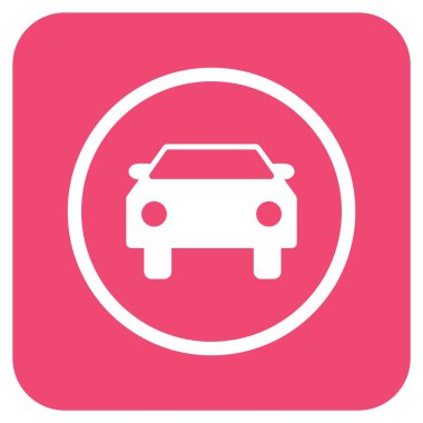 Araba düz kare vektör simgesi