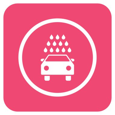 Oto yıkama düz kare vektör simgesi