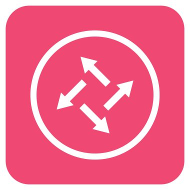 Santrifüj oklar düz kare vektör simgesi