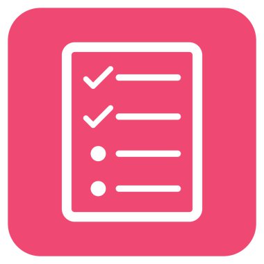 Vektör simgesi denetim listesi sayfa düz kare