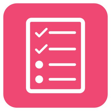 Vektör simgesi denetim listesi sayfa düz kare