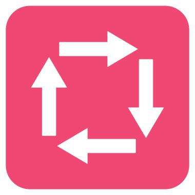 Dolaşım oklar düz kare vektör simgesi