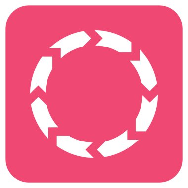 Dolaşım düz kare vektör simgesi