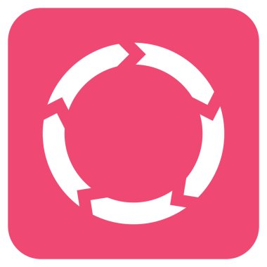 Dolaşım düz kare vektör simgesi