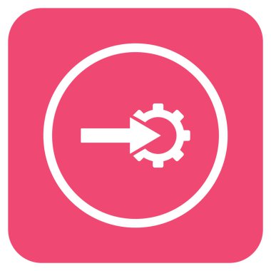 COG Tümleştirme düz kare vektör simgesi