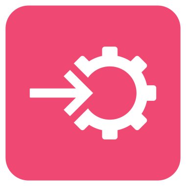 COG Tümleştirme düz kare vektör simgesi