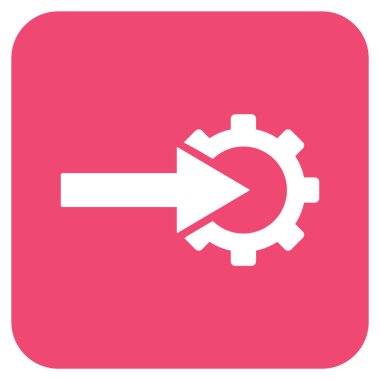 COG Tümleştirme düz kare vektör simgesi