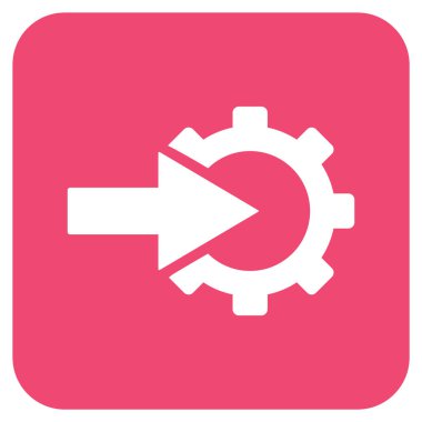 COG Tümleştirme düz kare vektör simgesi