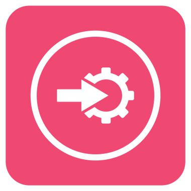 COG Tümleştirme düz kare vektör simgesi