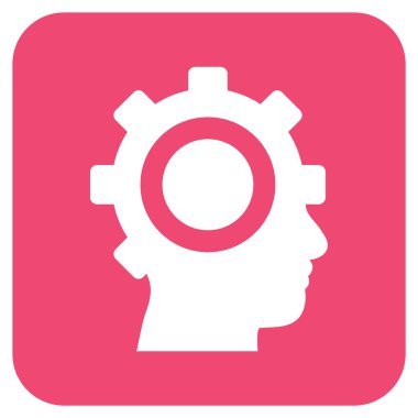 Cyborg vites düz kare vektör simgesi