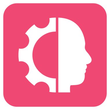 Cyborg vites düz kare vektör simgesi