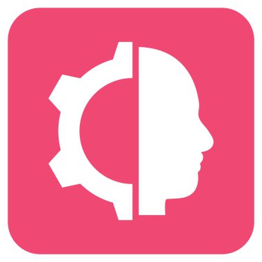 Cyborg vites düz kare vektör simgesi