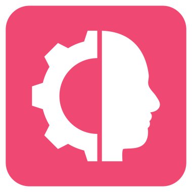 Cyborg vites düz kare vektör simgesi