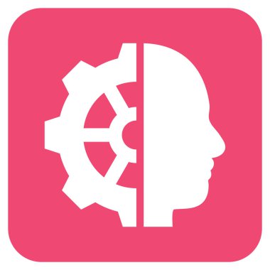 Cyborg vites düz kare vektör simgesi