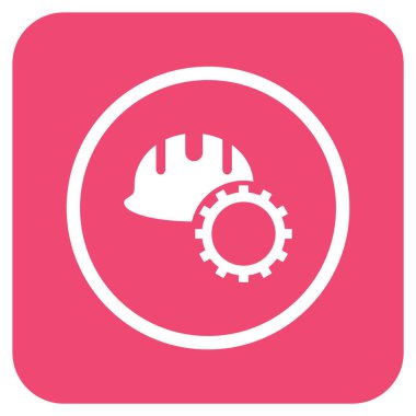 Geliştirme işçisi düz kare vektör simgesi