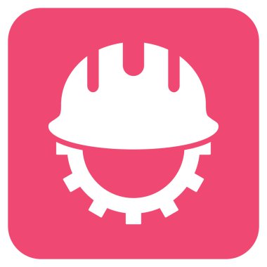 Geliştirme işçisi düz kare vektör simgesi