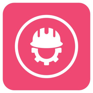 Geliştirme işçisi düz kare vektör simgesi