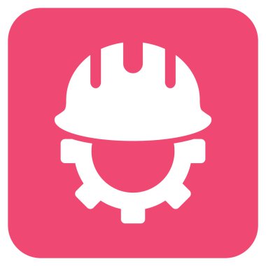 Geliştirme işçisi düz kare vektör simgesi