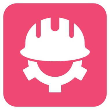 Geliştirme kask düz kare vektör simgesi