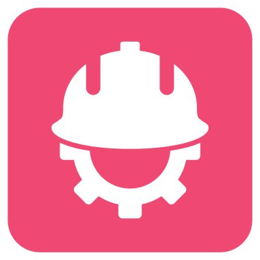 Geliştirme kask düz kare vektör simgesi