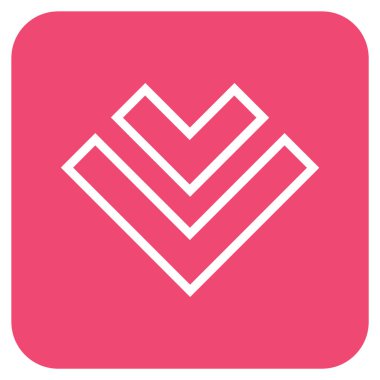 Düz aşağı yön vektör simgesi kare