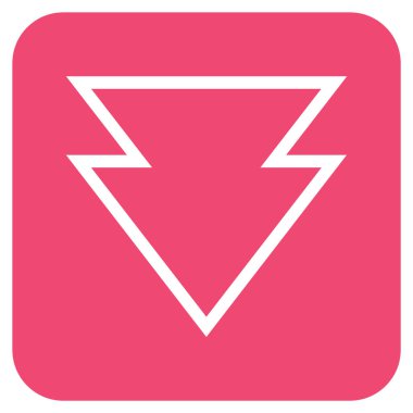 Düz aşağı yön vektör simgesi kare