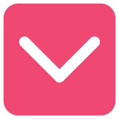 Düz aşağı yön vektör simgesi kare