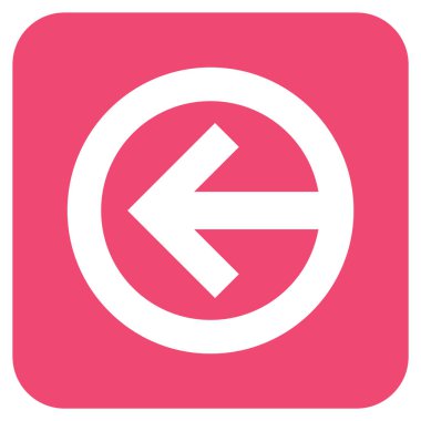 Düz sol yön vektör simgesi kare