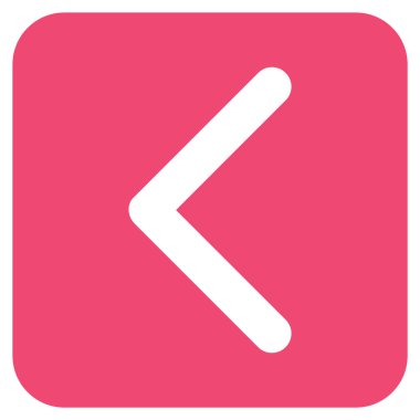 Düz sol yön vektör simgesi kare