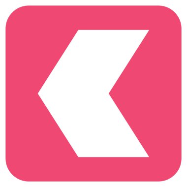 Düz sol yön vektör simgesi kare