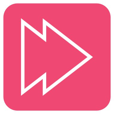 Şu yönde düz vektör simgesi kare