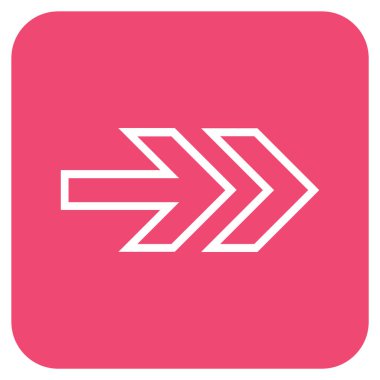 Şu yönde düz vektör simgesi kare