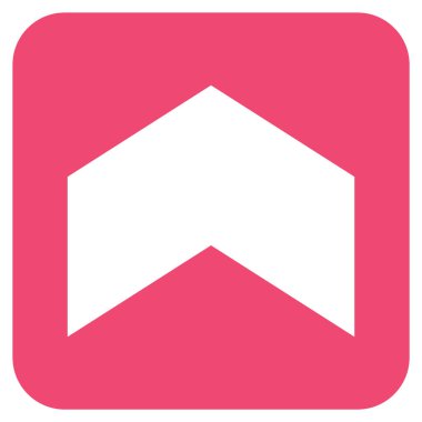 Düz yukarı yön vektör simgesi kare