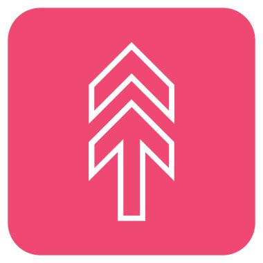 Düz yukarı yön vektör simgesi kare