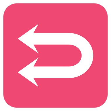 Sola çift ok düz kare vektör simgesi