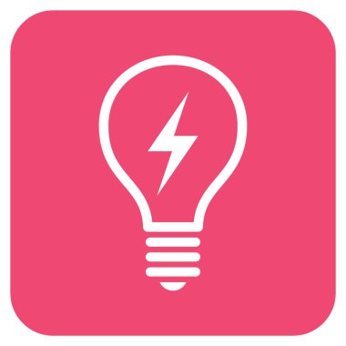 Elektrikli ampul düz kare vektör simgesi