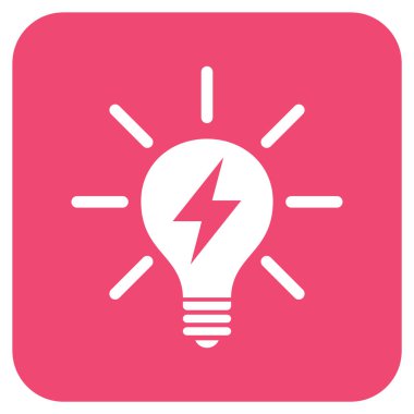 Elektrik ışık ampul düz kare vektör simgesi