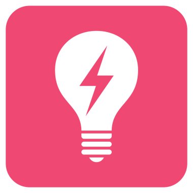 Elektrikli ampul düz kare vektör simgesi