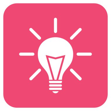 Elektrik ışığı düz kare vektör simgesi