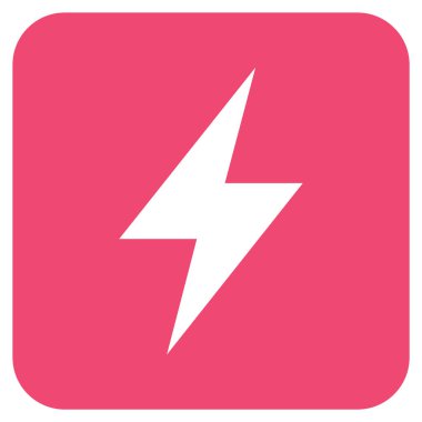 Elektrik Strike düz kare vektör simgesi