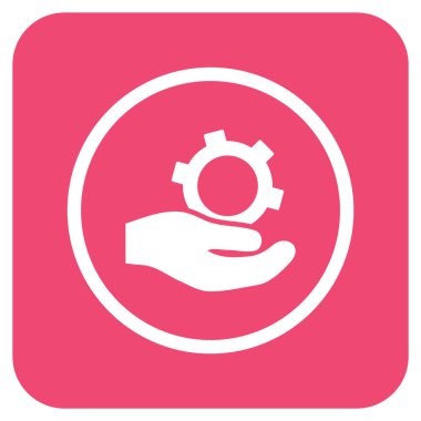 Mühendislik hizmet düz kare vektör simgesi