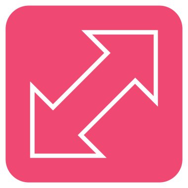 Exchange çapraz düz kare vektör simgesi